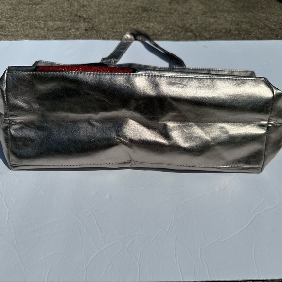 Disney Parks Original Tote Bag Metallic Silver Dual Handles Mickey Mouse - Picture 4 of 11